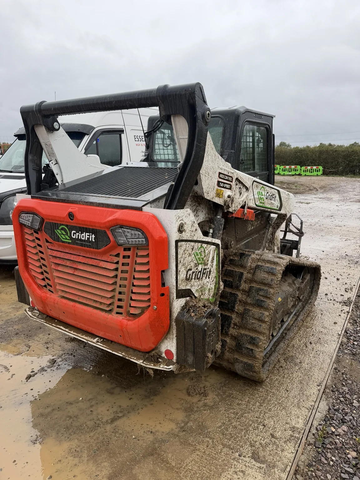 Grid Fit Bobcat compact track loader during on-site electrical fault diagnosis by Hawes & Son