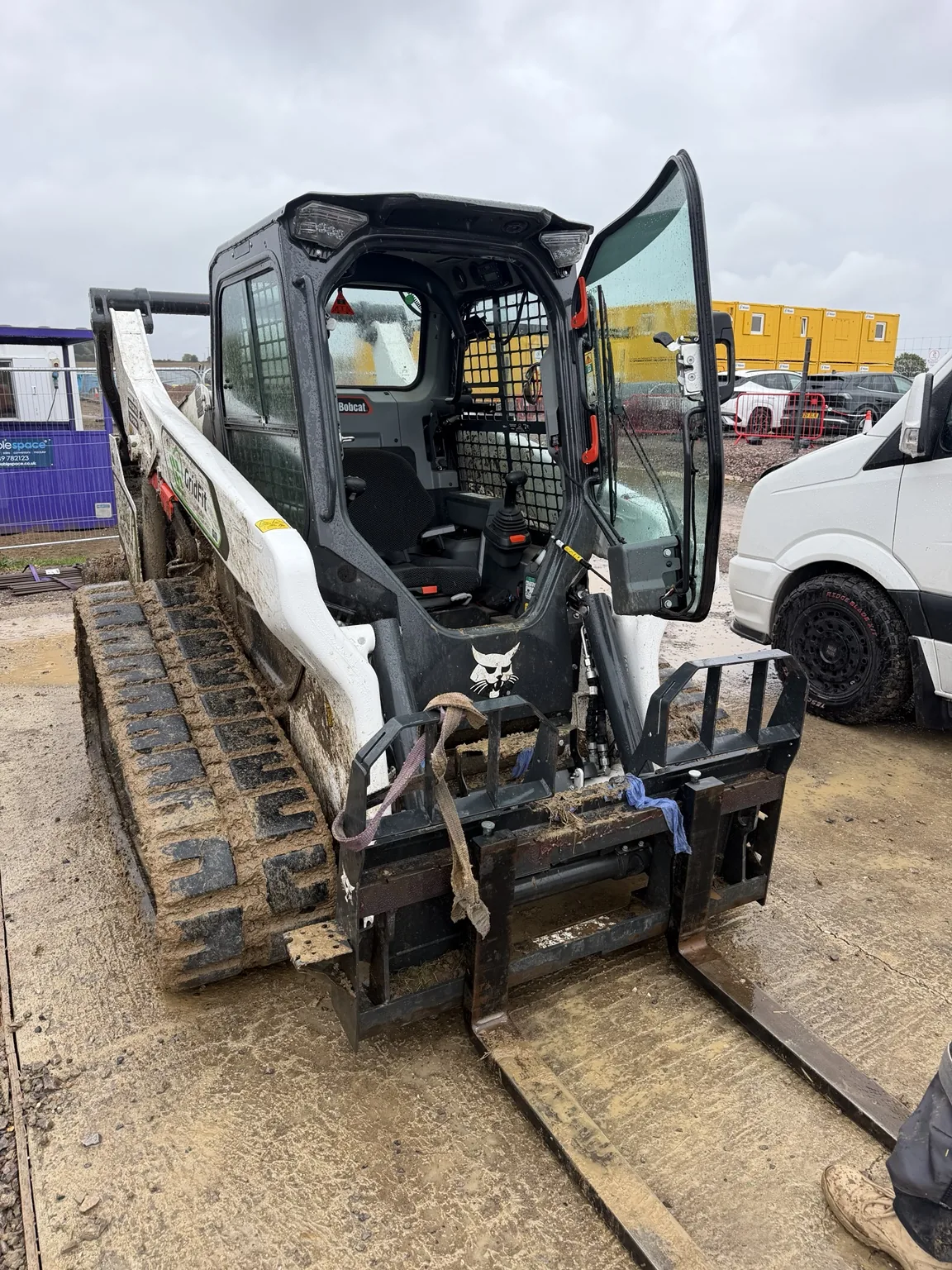 Bobcat compact track loader on site during Hawes & Son electrical fault finding for Grid Fit