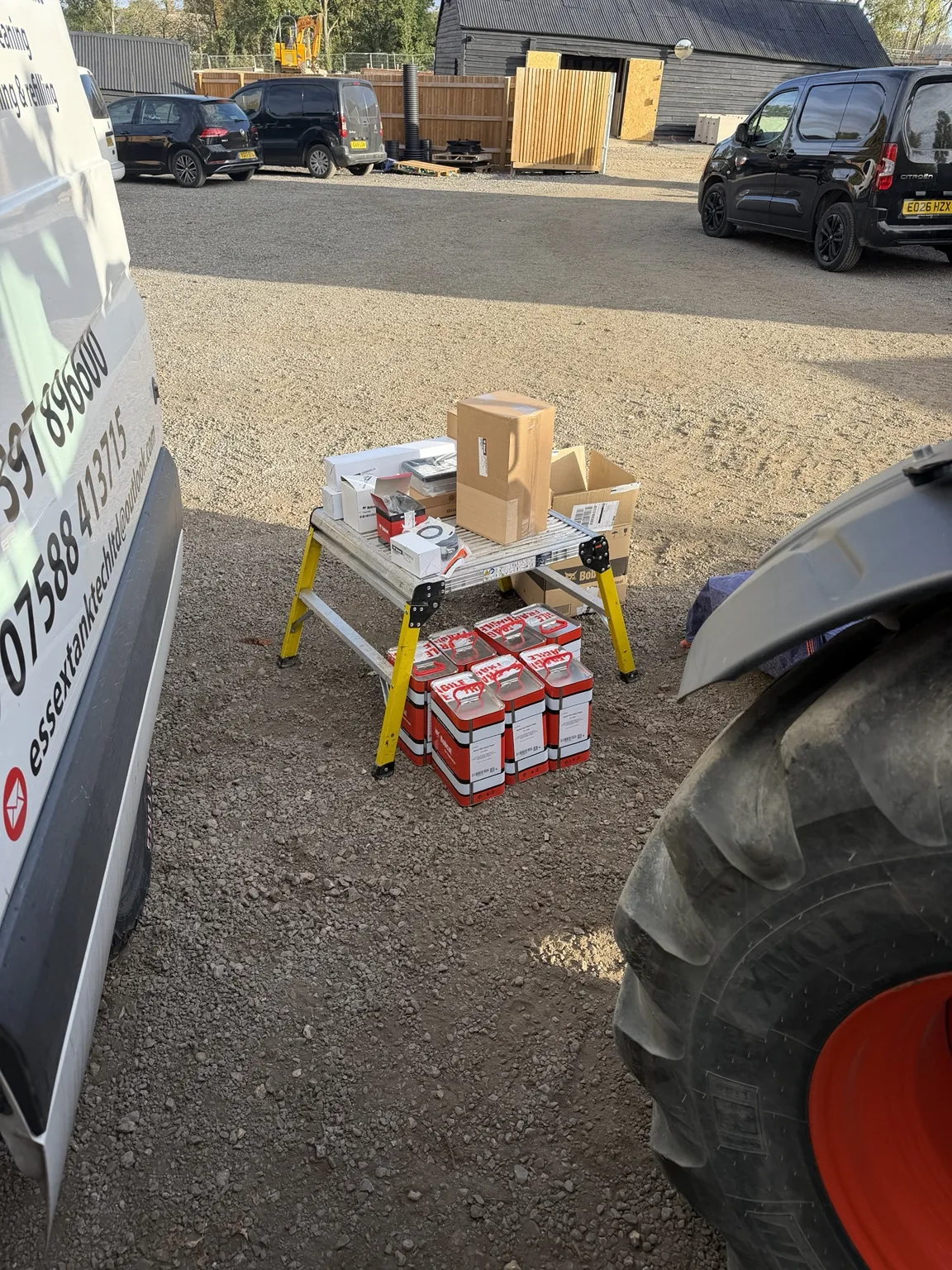 Plant service parts and filters prepared for a mobile service job